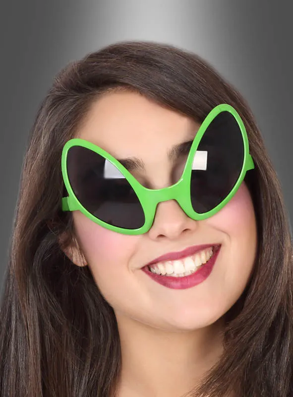 Alien Brille grün mit getönten Gläsern
