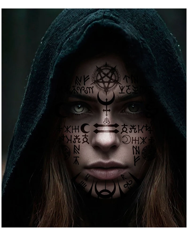 Satanisches Gesichts-Tattoo 22x18cm