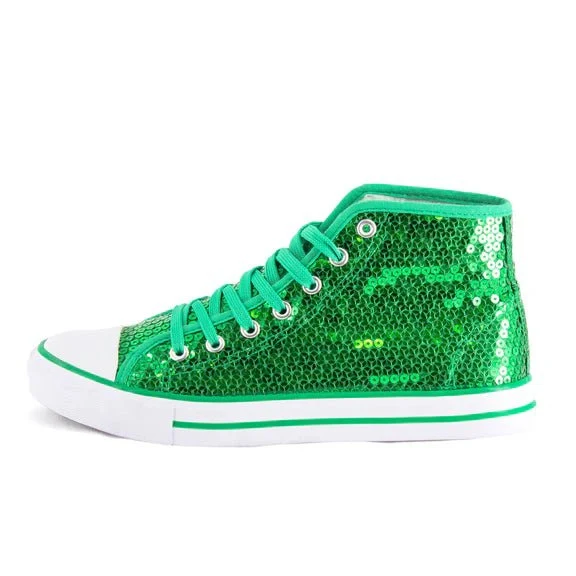 Grüne Schuhe mit Glitzer