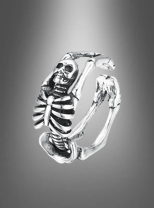 Skelett Ring verstellbar Halloween Schmuck