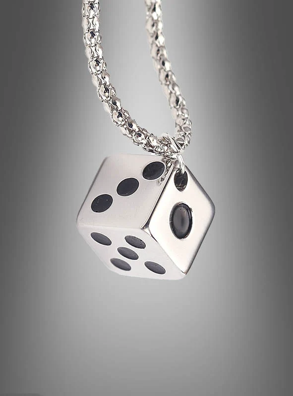 Casino Kette mit Würfel silber oder gold