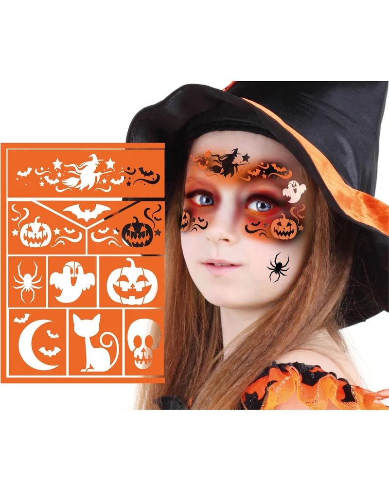 Hexen Make-Up Schablone für Kinderschminken