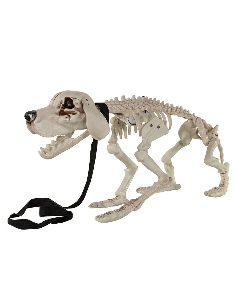 Bellender Skelett Hund mit leuchtenden Augen 70cm
