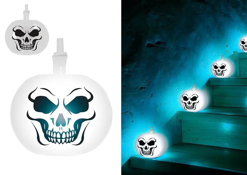 Halloween-Ballon „Kürbis mit Licht“, 20 cm
