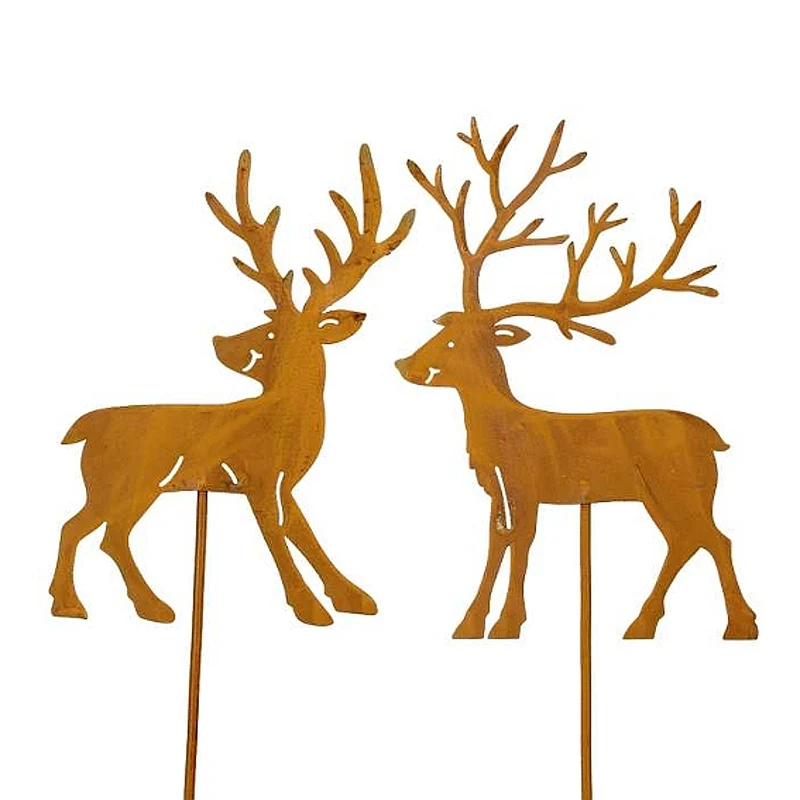2er Set Dekostecker Hirsch rostig 55 cm