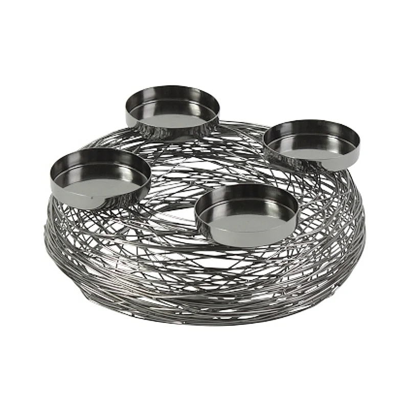 Adventskranz Schwarz Alu vernickelt 28 cm