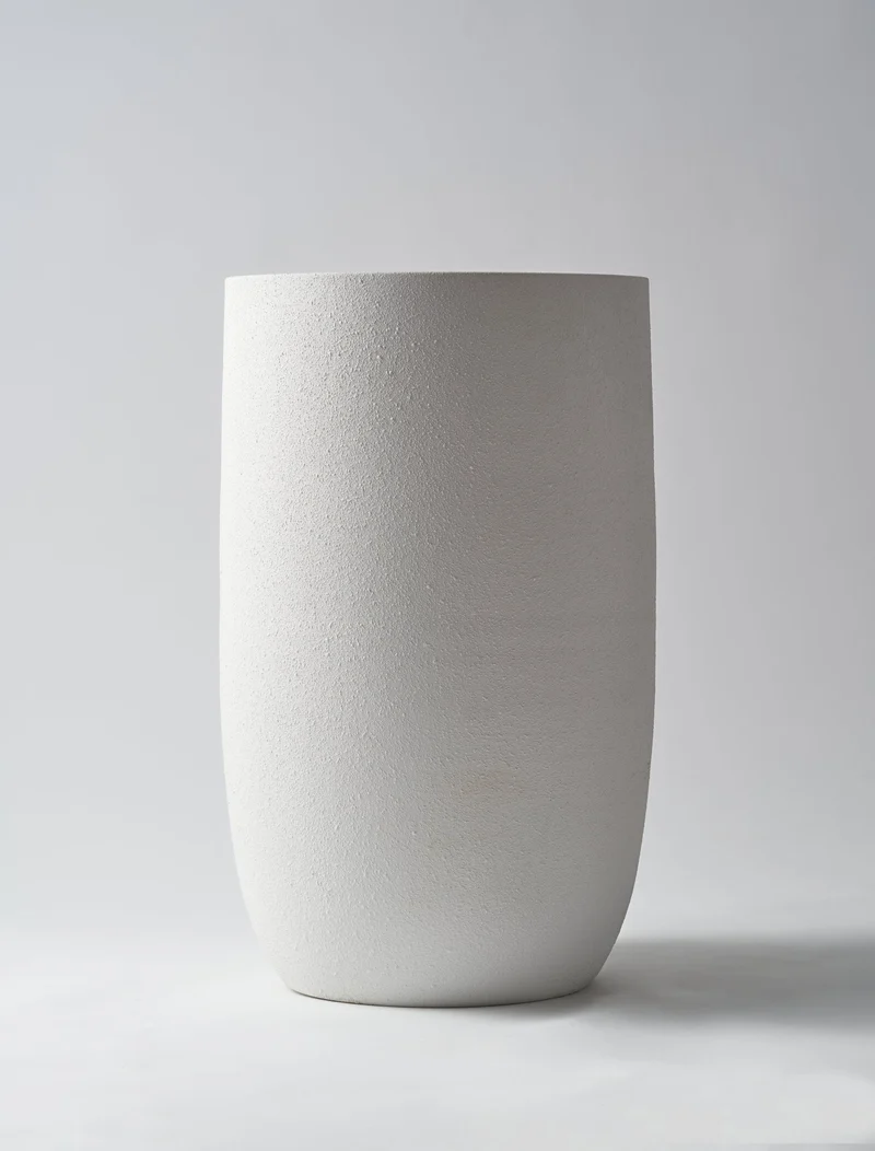 Tall Iron Pot - White