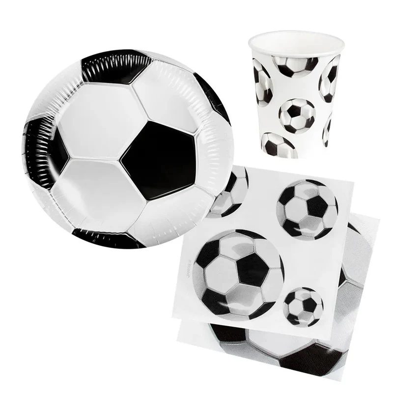 Tischset „Fußball“ (6 Teller, 6 Becher, 12 Servietten)