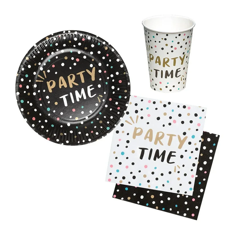 Tischset „Party Time“ (6 Teller, 6 Becher, 12 Servietten)