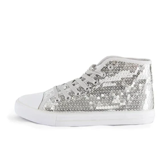 Silberne Schuhe mit Glitzer