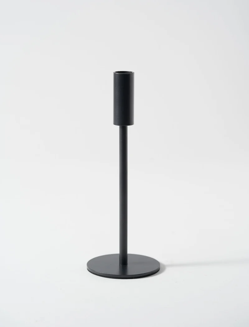 Tall Minimal Candle Holder - Black