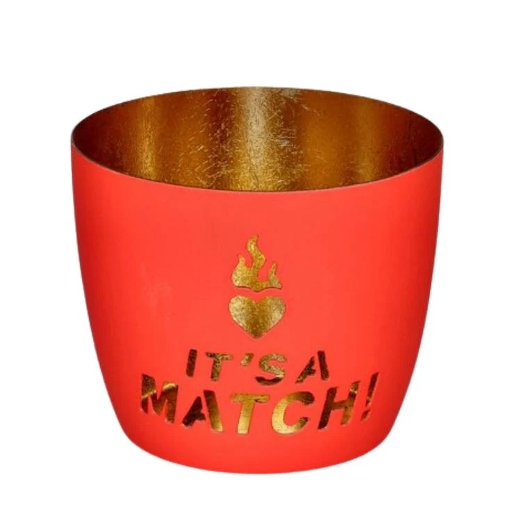 Windlicht Madras Its a Match! neoncoral-goldfarben mittel