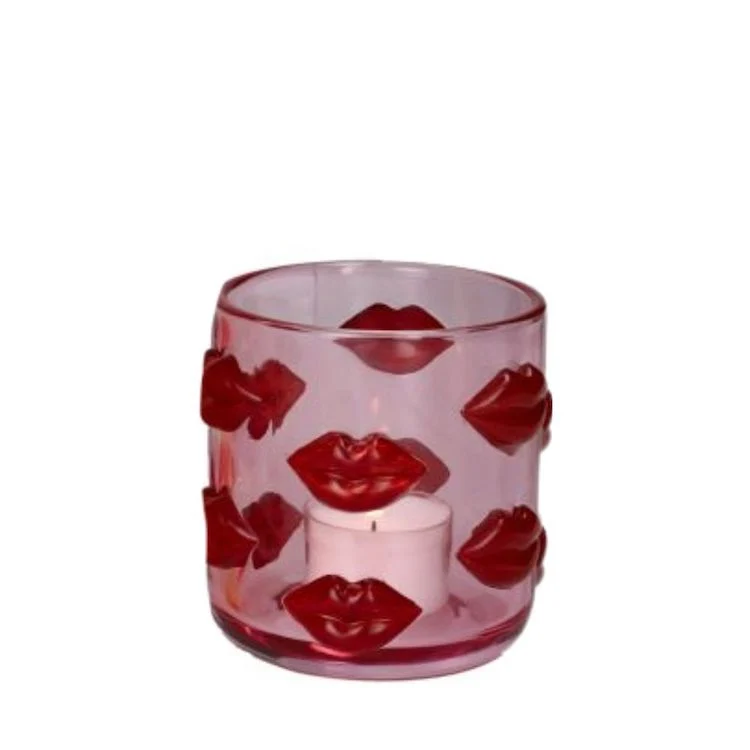 L´amour Windlicht Lippen rot