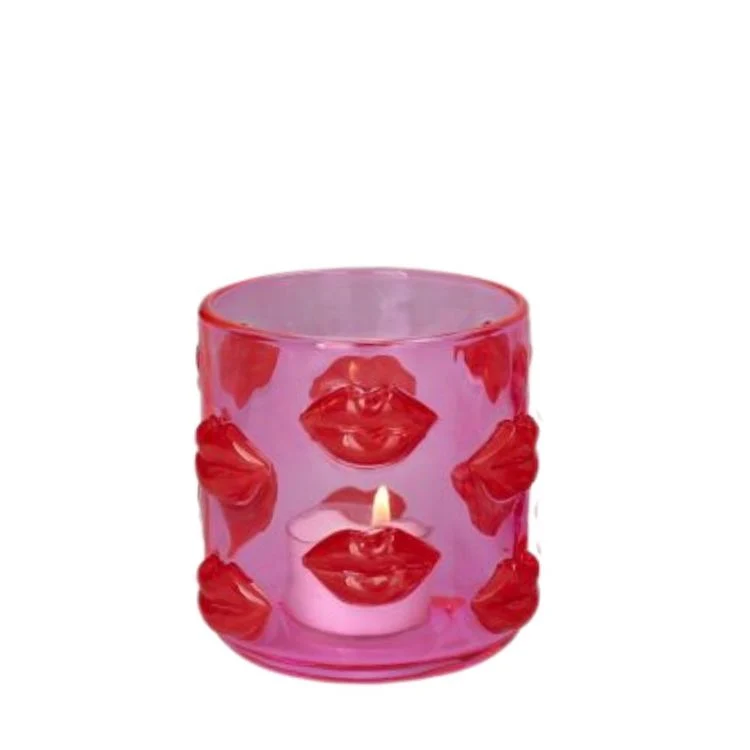 L´amour Windlicht Lippen pink