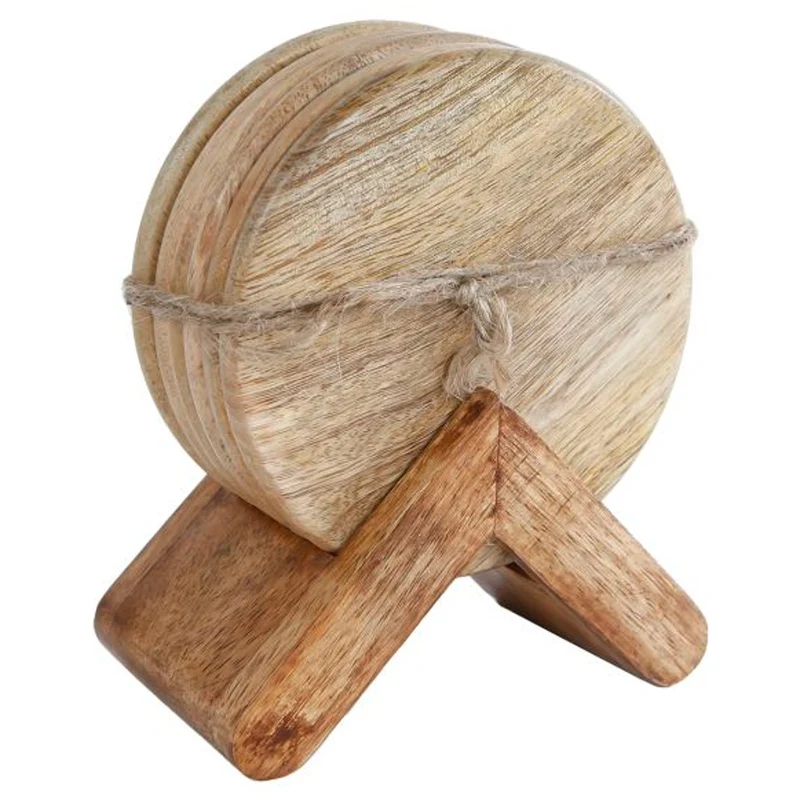 Untersetzer Mangolholz mit Halter 6 Stück