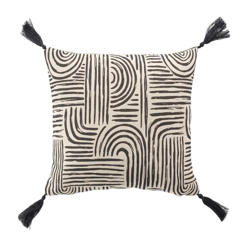 Dekokissen Beige Schwarz 45 x 45 cm