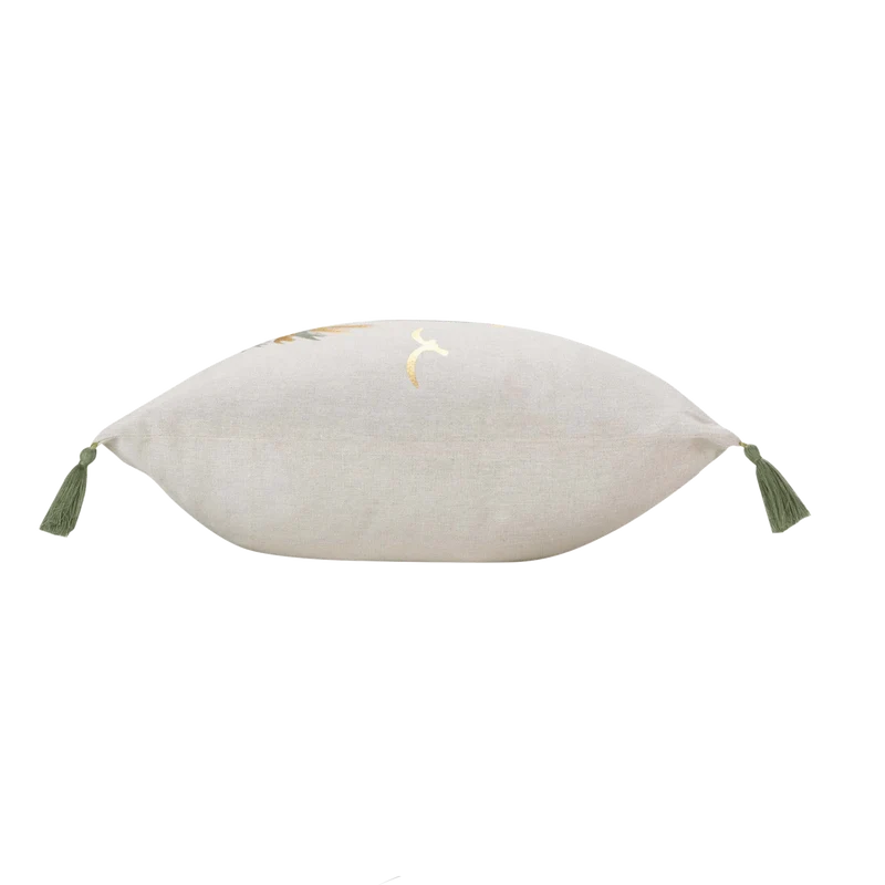 Dekokissen Weiß Gold Grün Palmen