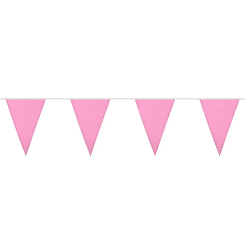 Fahnenkette aus Polyester, hellrosa (26 x 18 cm) (6 m)