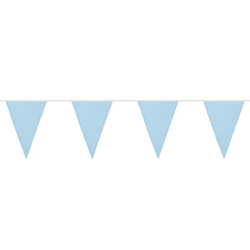 Fahnenkette aus Polyester, hellblau (26 x 18 cm) (6 m)