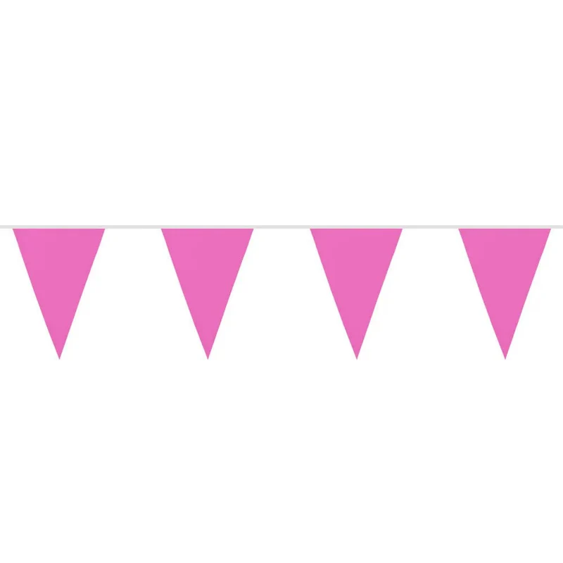 Fahnenkette aus Polyester, rosa (26 x 18 cm) (6 m)
