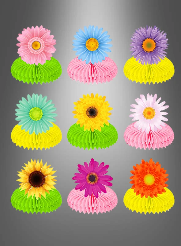 Sommerparty Tischdeko Blumen Set 9 Stück