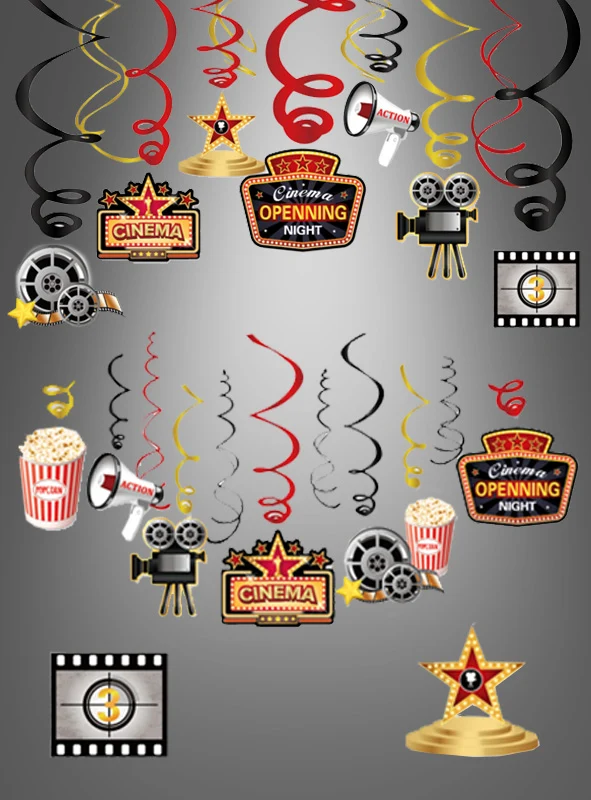Hollywood Movie Deko Swirls Kinoabend
