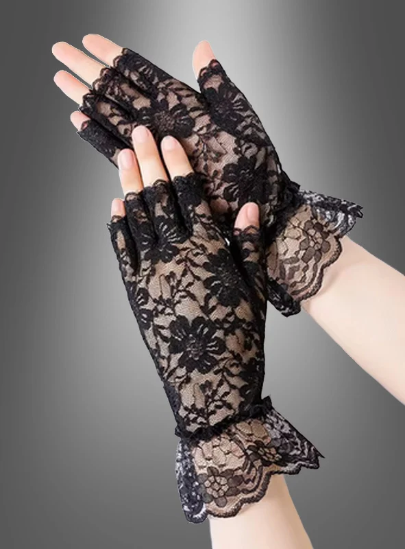 Fingerlose Handschuhe mit Spitzen