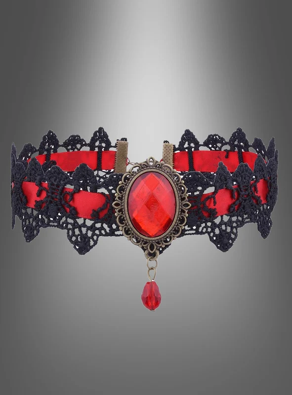 Rotes Spitzen Halsband Gothic Style