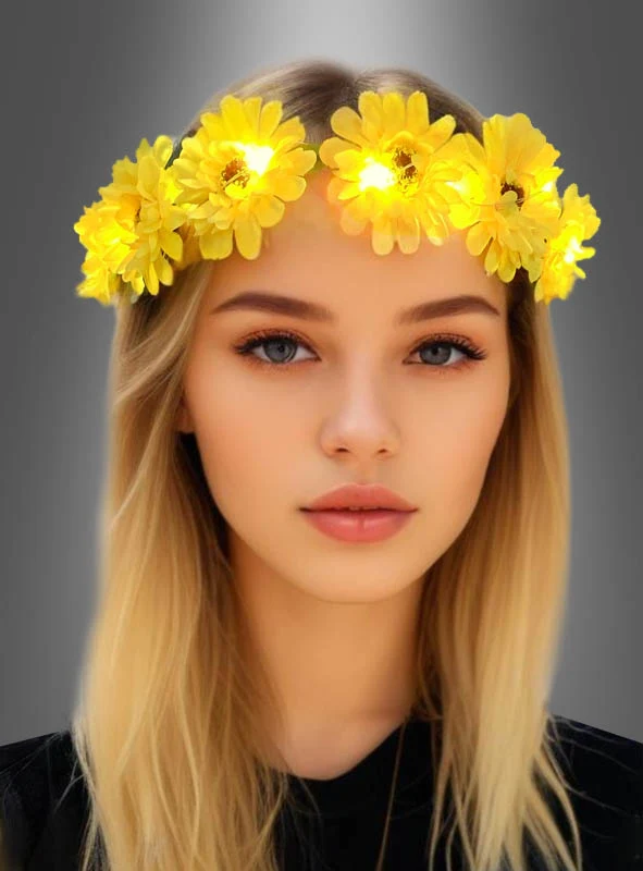 Sonnenblumen Haarkranz mit LED