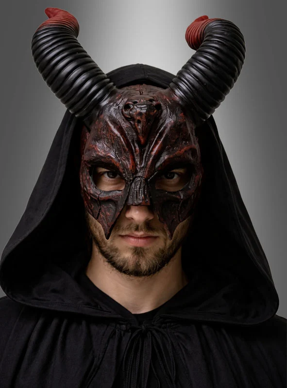 Teufel Maske mit Hörner aus Latex