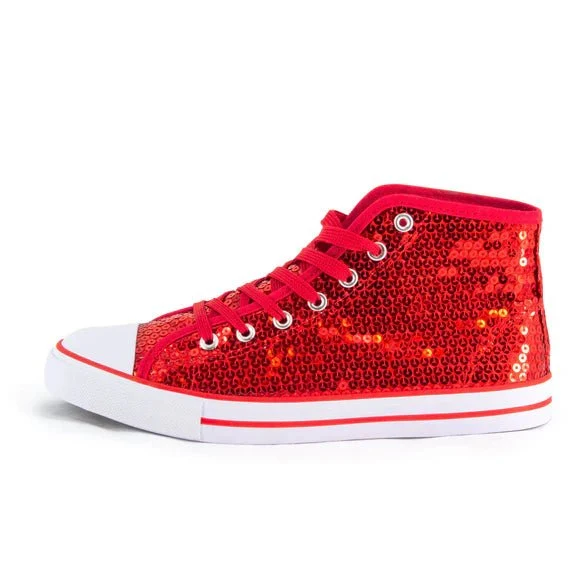 Rote Schuhe mit Glitzer