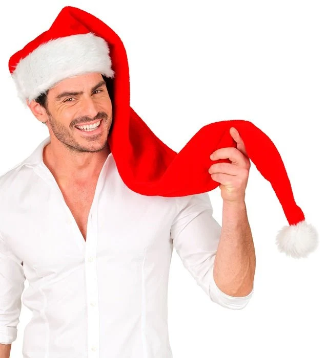 WEIHNACHTSMANNMÜTZE PLÜSCH EXTRA LANG 125 CM