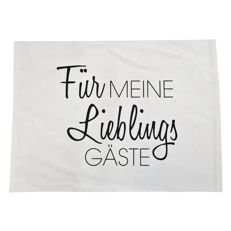 4er Set Platzset Lieblingsgäste Weiß