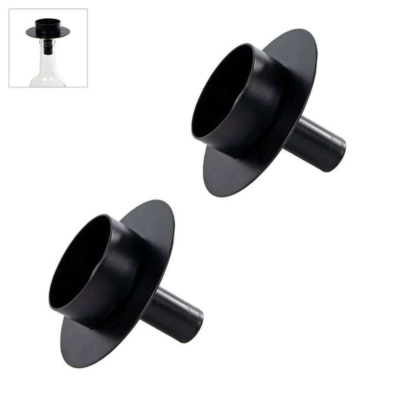 2er Set Teelichthalter Flasche Metall Schwarz