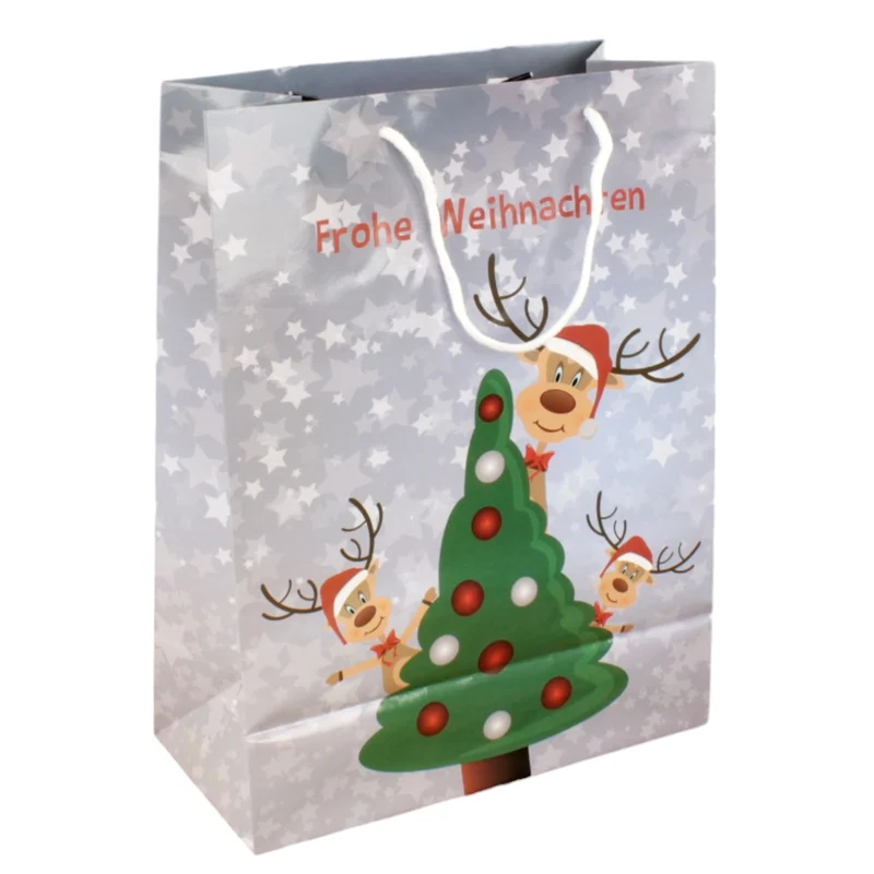 3er Set Geschenktüte Rentiere Papier