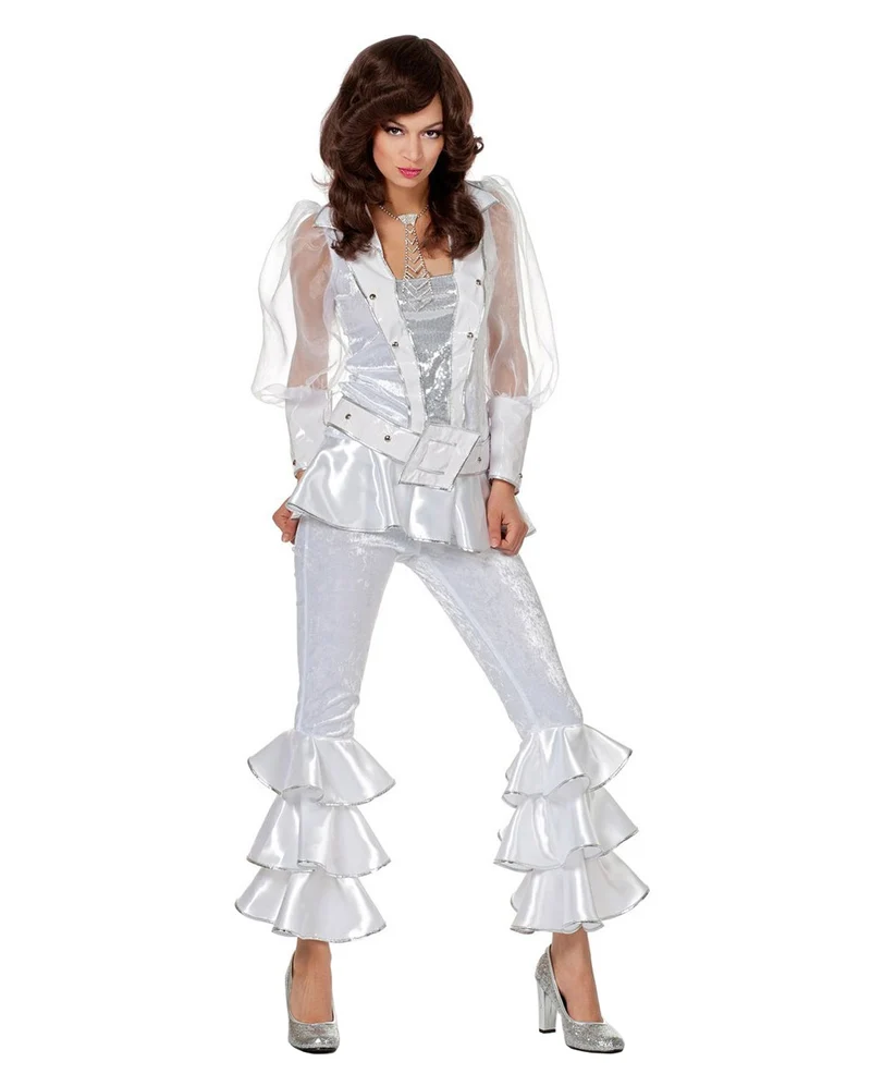 Mama Mia 70s Damen Kostüm weiß