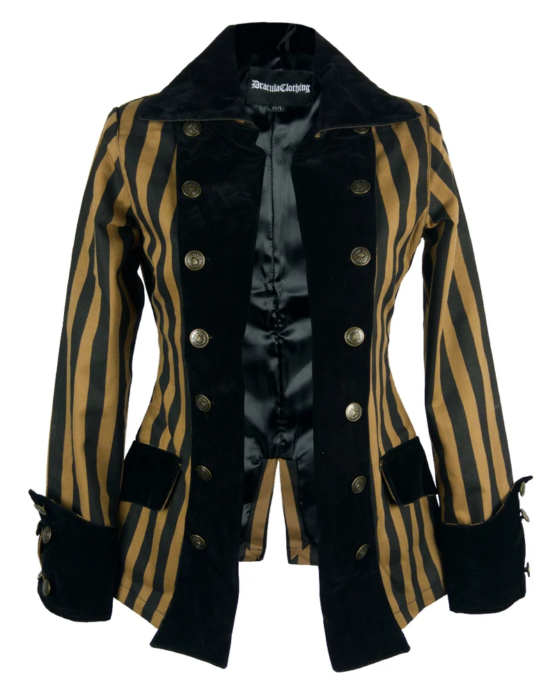 Damen Piratenjacke Steampunk Stripes