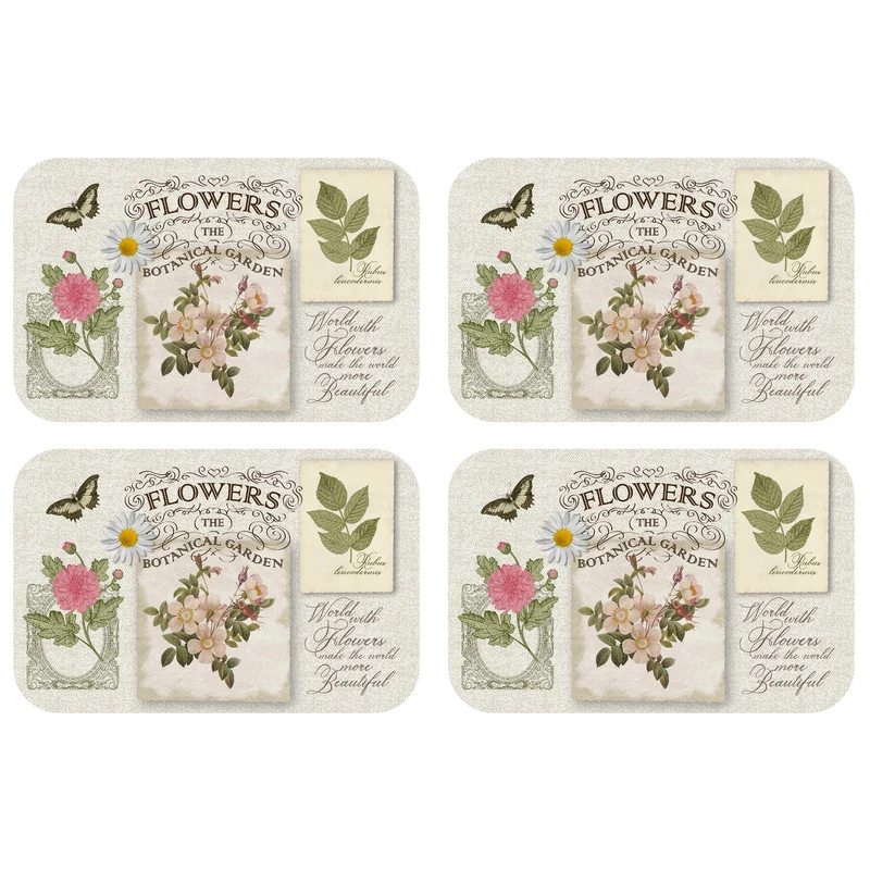 4er Set Platzset rund vers, Farben 35 cm