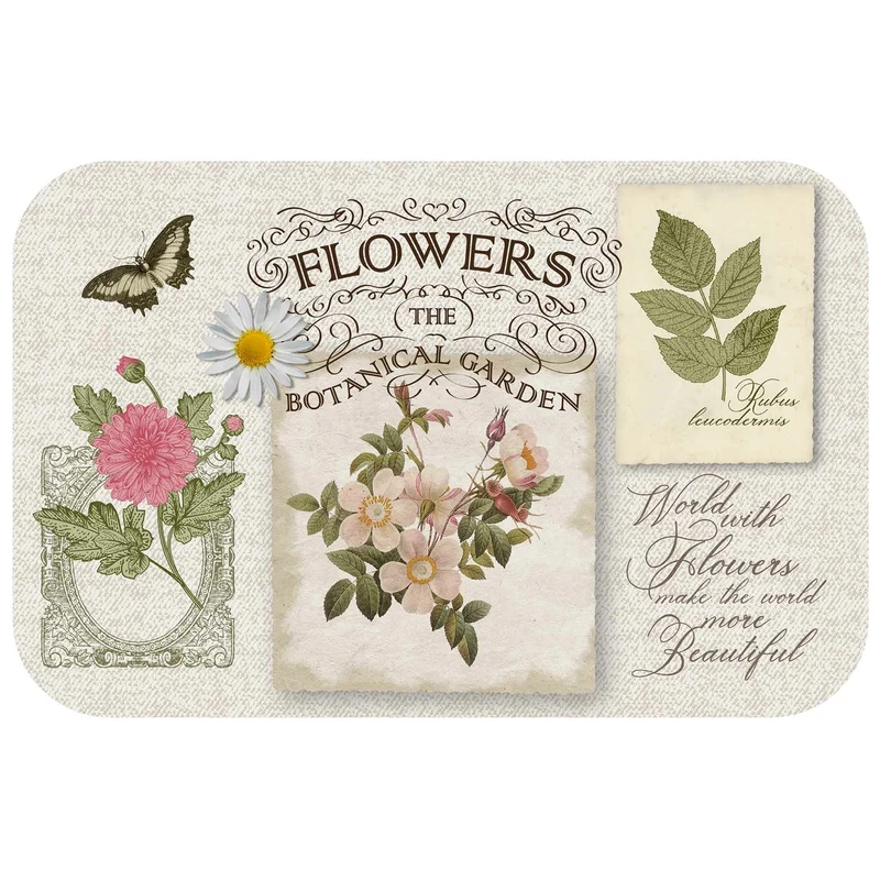 4er Set Platzset eckig vintage Blumen