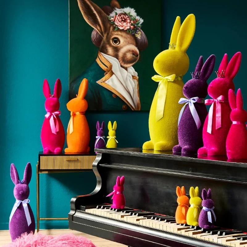 Hase mit Krone beflockt Magenta oder Orange