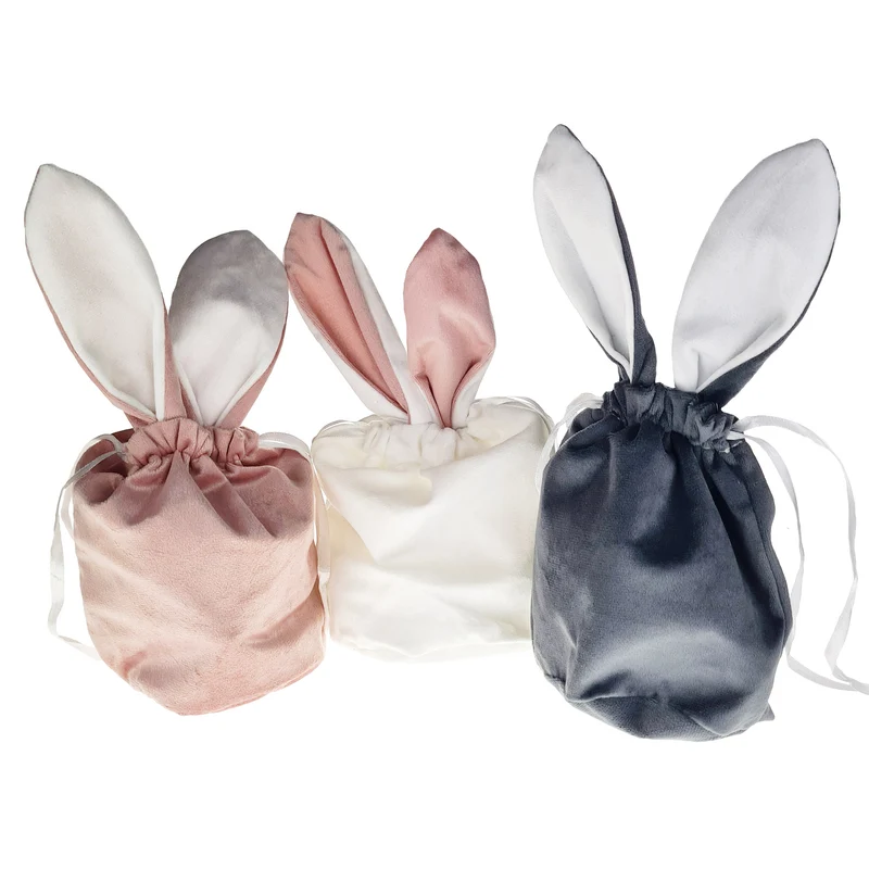 3er Set Geschenkbeutel Grau Rosé Weiß