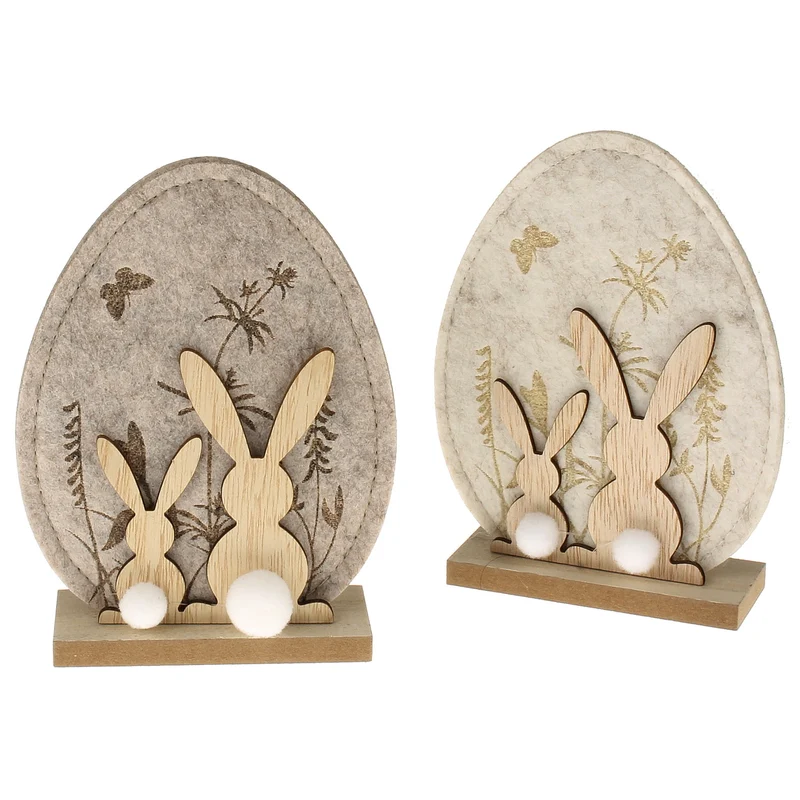 2er Set Dekoei Filz Holz 30 cm Braun