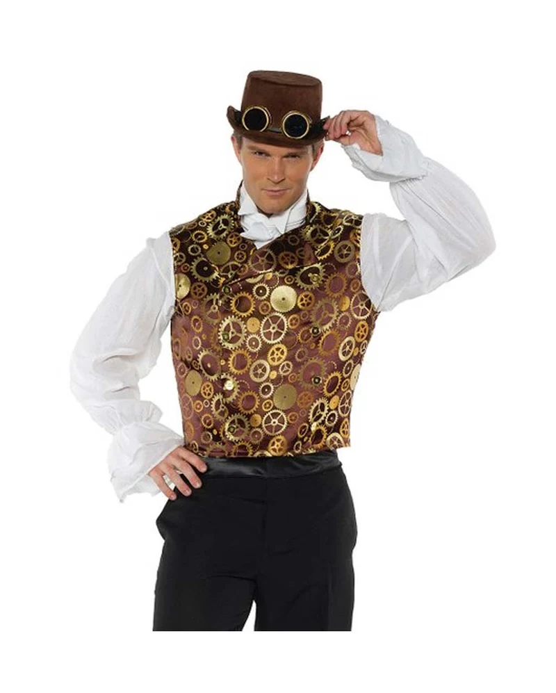 Steampunk Weste mit Zahnrad Muster
