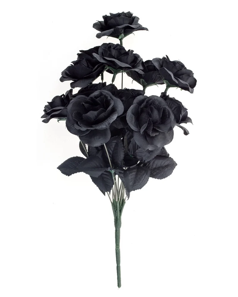 Schwarzer Rosenstrauß mit 12 Blüten