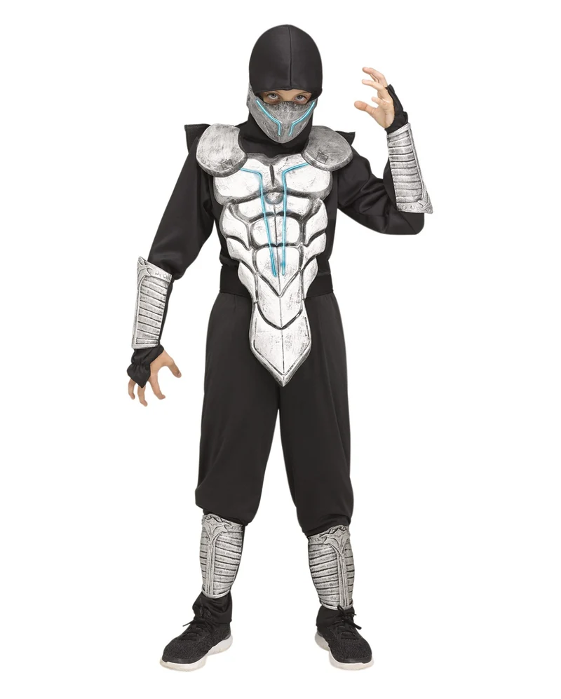 Leuchtendes Ninja Kämpfer Kostüm für Kinder