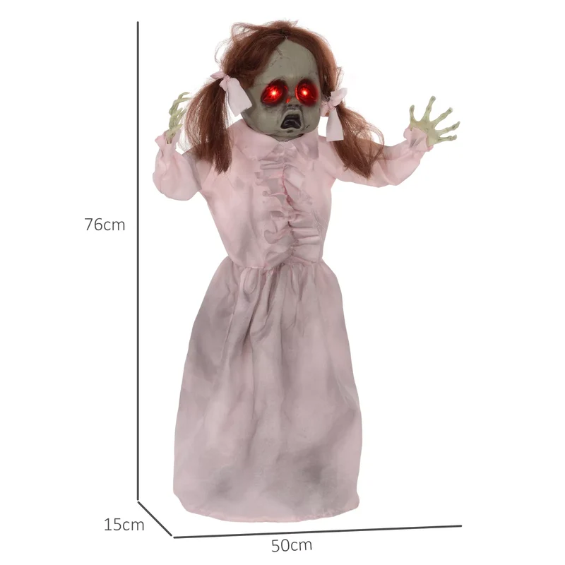 Halloween Dekoration Geisterpuppe 76 cm mit LED-Lichter Soundfunktion