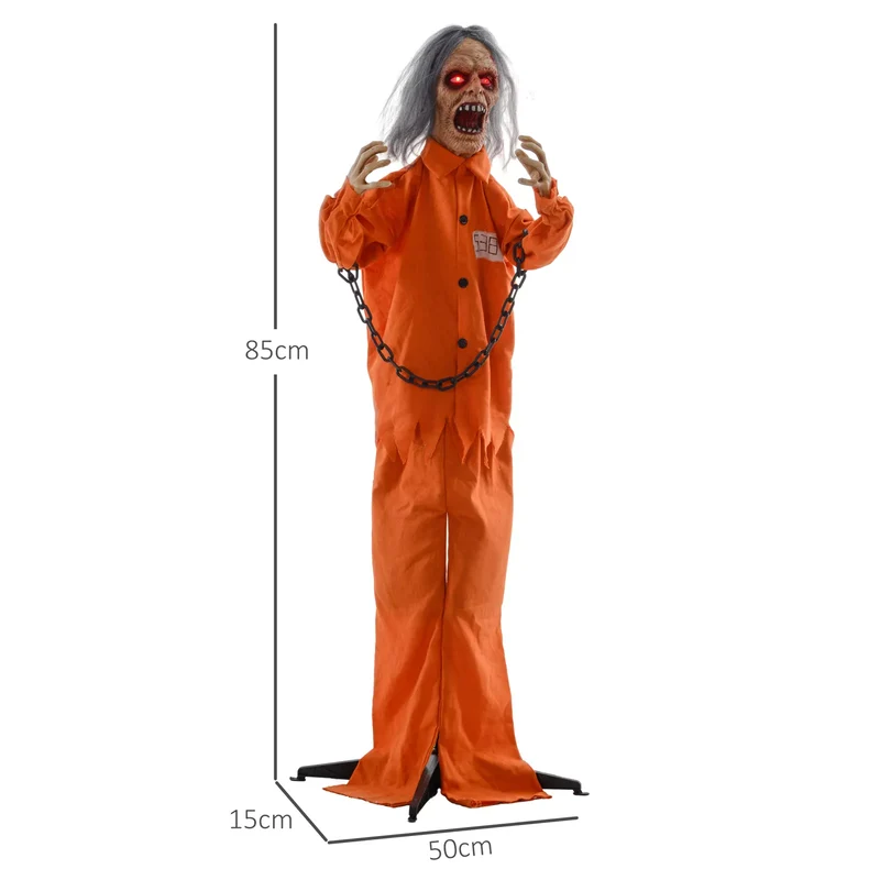 Halloween Dekoration Gefangener 85 cm mit LED-Lichter, Soundfunktion