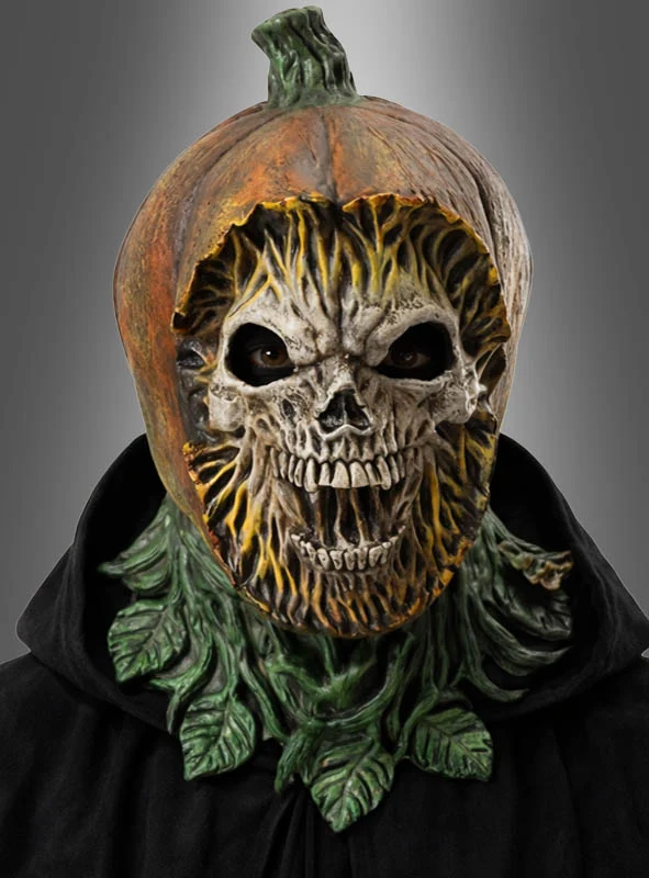 Gruselige Kürbis Maske aus Latex
