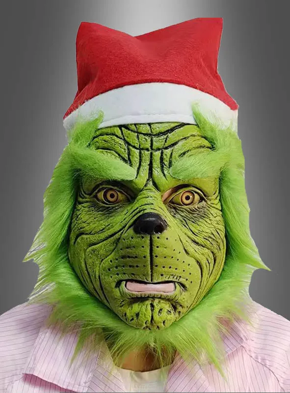 Grüne Maske Weihnachtsmonster Halbmaske
