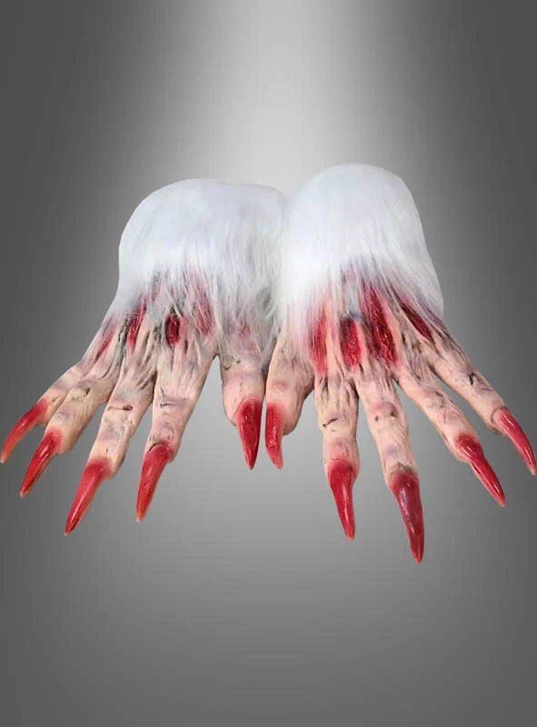 Monster Krallen Handschuhe rot Nägel